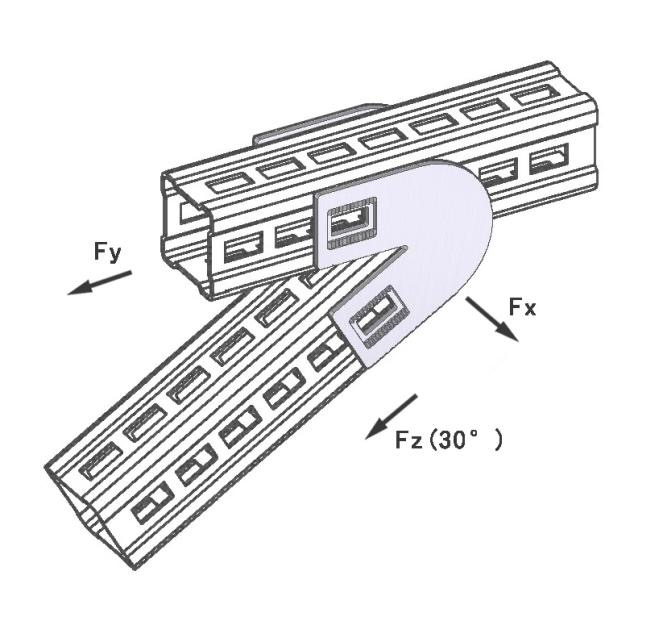 30度角平面连接件